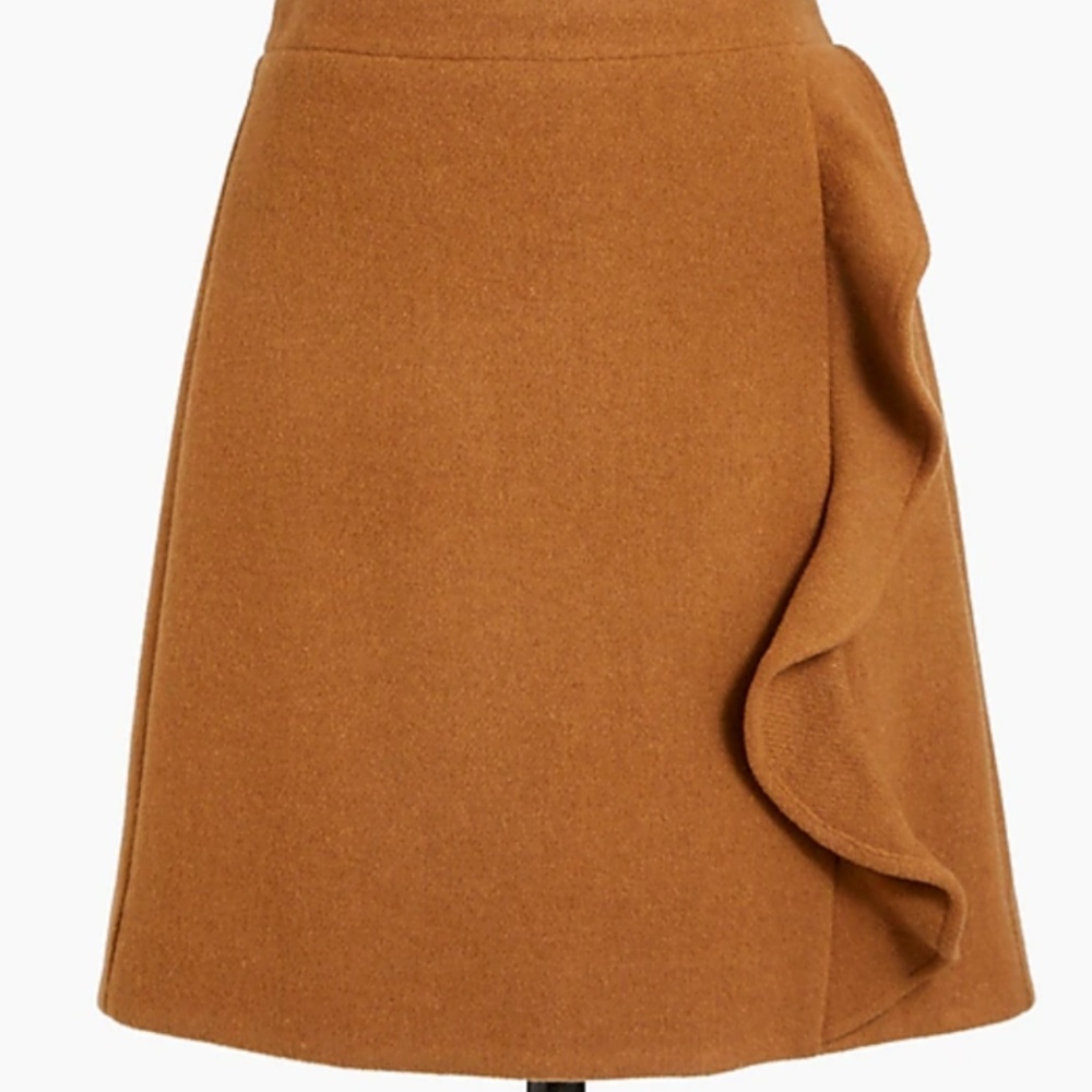 NWT J Crew Camel Ruffle Skirt
